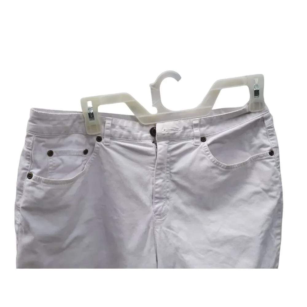 TALBOTS Petites Size 10 Stretch White Capris - Picture 3 of 4